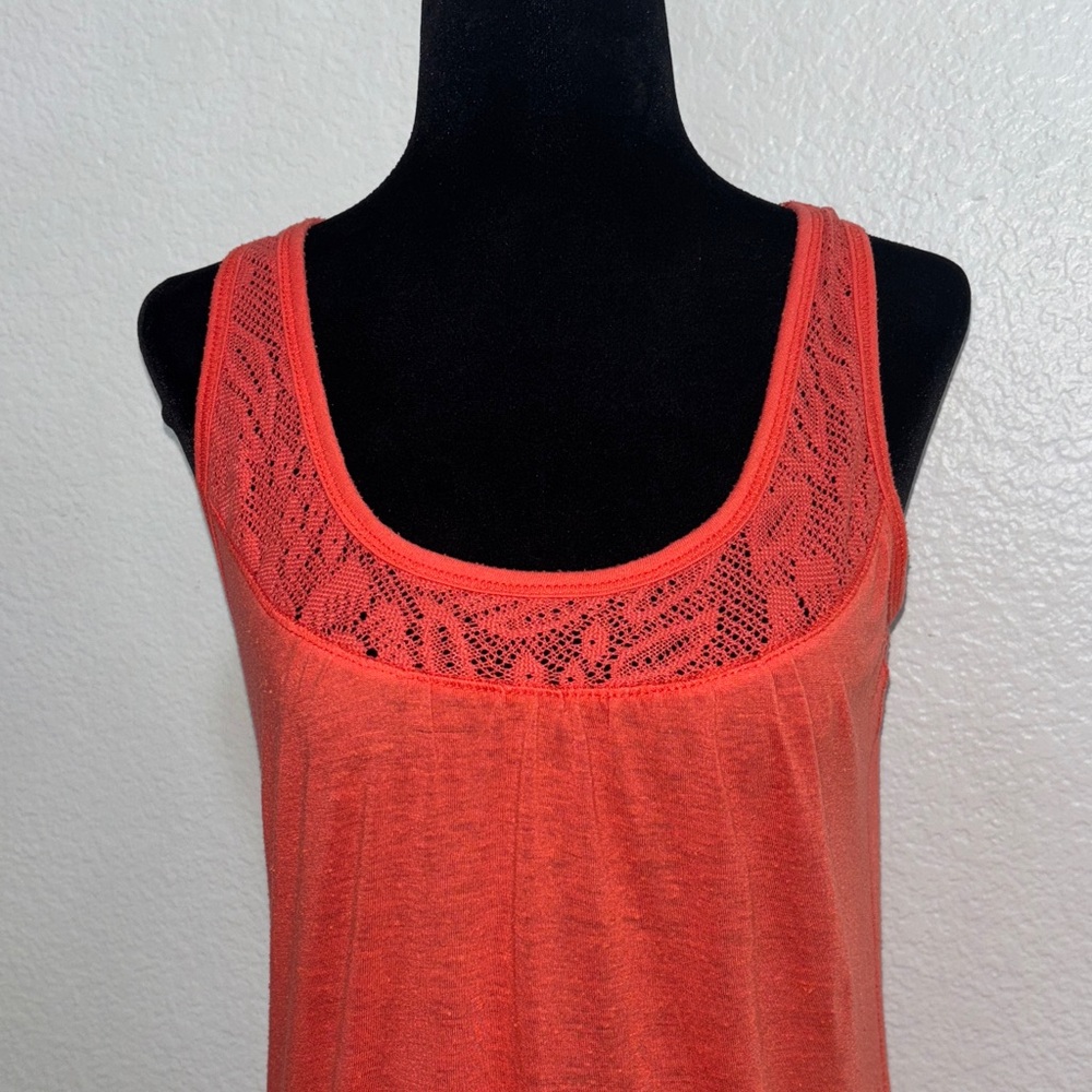 Aeropostale Coral Lace Accent Tank Top
